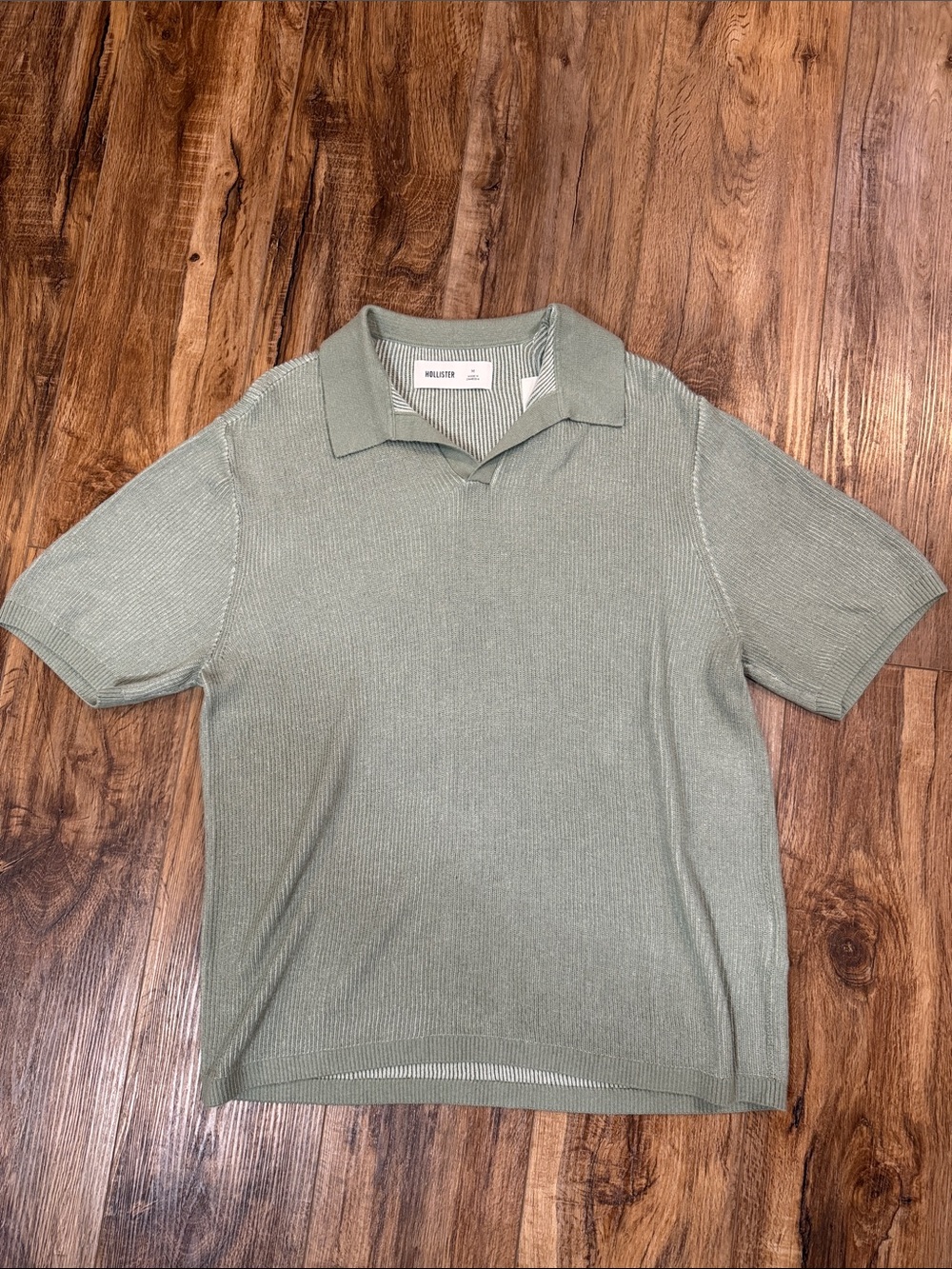 Hollister Sage Green Knit Polo - Men's
